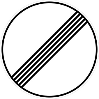 Дорожный знак 3.31 "Конец зоны всех ограничений"